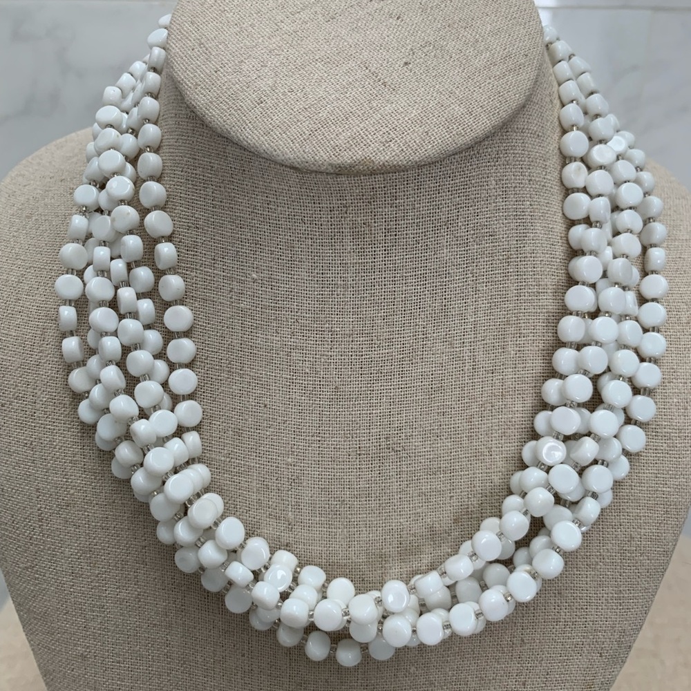 Elegant White Beaded Necklace